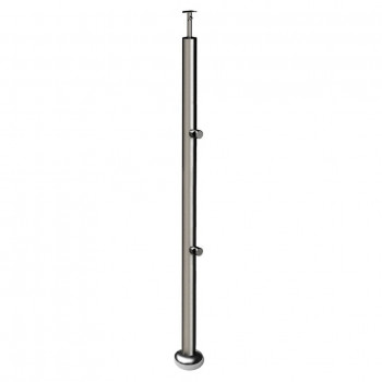 Стойка Inoxstore круглая Ø 38,1х950 мм, с 2-я ригелями, сатинированная, AISI 304
